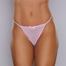 Adore What The Flirt Mesh Thong Pink One Size displayed on model, showcasing delicate mesh and playful design.