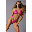 Allure Adore The Hook Up 2 Piece Set Pink L/XL featuring a model showcasing vibrant pink bra and panty set with front-hook details.