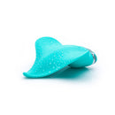Clandestine Mimic Rechargeable Massager Seafoam with droplets on a smooth surface.