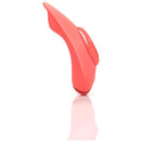Clandestine Mimic Companion Coral Wearable Panty Vibrator side view in vibrant coral color.