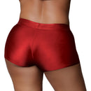 Ouch Vibrating Strap-On Boxer Red XL/XXL back view highlighting the smooth satin fabric and boxer cut.
