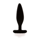 Je Joue Egon Vibrating Butt Plug Black displayed on a white background, showcasing its sleek design and unique shape.