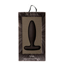 Je Joue Vesta Vibrating Butt Plug Black in elegant packaging showcasing sleek design for luxurious anal stimulation.