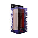 Shaft Model A 10.5 Inch Silicone Dildo With Balls Mahogany packaging showcasing its lifelike design.