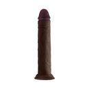 Shaft Model J 9.5 inch Dual Density Silicone Dildo Mahogany with realistic texture and design.