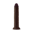 Shaft Model J 9.5 inch Dual Density Silicone Dildo Mahogany showcasing realistic design and premium silicone material.