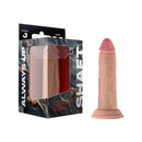 Shaft Model J 5.5 Inch Dual Density Silicone Dildo Pine in packaging with Flexiskin silicone design.