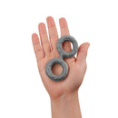 Shaft Model D Double C-Ring Grey Size 2 held in a hand showcasing its dual-ring design.