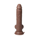 FemmeFunn Thruster Baller Dildo Brown displayed on white background for realistic stimulation.
