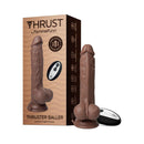 FemmeFunn Thruster Baller Dildo Brown with remote, designed for realistic thrusting and G-Spot stimulation.