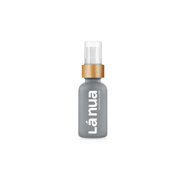 La Nua Unscented Silicone Lubricant 1 Oz bottle with sleek design and pump dispenser.