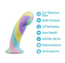 Avant Daydream 5.75 inches G spot and Anal Play Dildo in pastel colors with unique features highlighted.