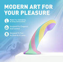 Avant Daydream 5.75 inches G spot and Anal Play Dildo displayed with a modern art design for pleasure.