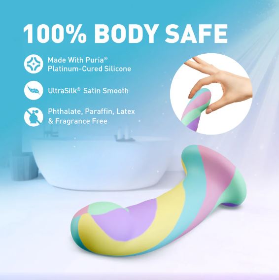 Avant Daydream 5.75 inches G spot and Anal Play Dildo made with body-safe silicone, satin smooth surface and colorful design.