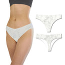 Bonks Rock Bottom Seamless Thong One Size White in a model showcasing a marble print design, displaying its seamless edges.