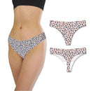 Bonks Cat's Out Of The Bag Seamless Thong One Size in playful dusty pink animal print, featuring laser-cut edges.