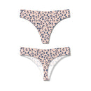 Bonks Cat's Out Of The Bag Seamless Thong One Size in dusty pink animal print, featuring laser-cut edges and no bulky seams.