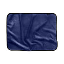Liberator Fascinator Mini Waterproof Throw Blanket Blue displayed on a white background, showing its plush texture.