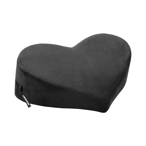 Liberator Heart Wedge Sex Pillow Black in a heart shape, designed for passion and comfort in the bedroom.