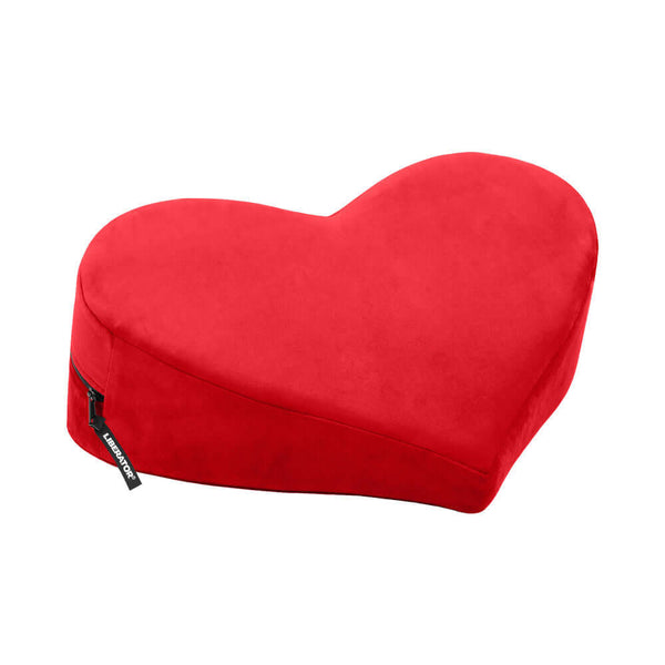 Liberator Heart Wedge Sex Pillow Red in a heart shape design, perfect for enhancing intimate experiences and comfort.