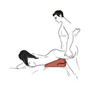 Couple using the Liberator Wedge Sex Pillow Red for enhanced intimacy and comfort.