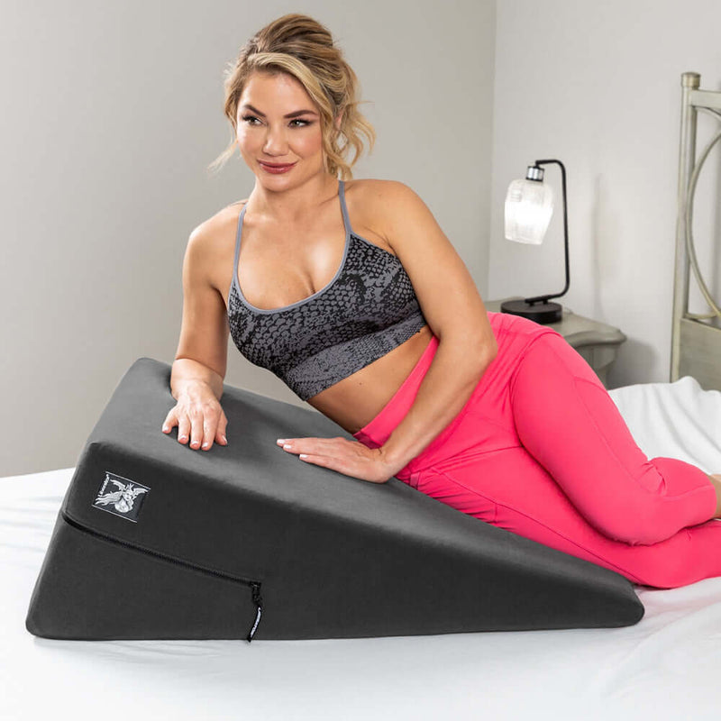 Liberator Ramp Sex Positioning Pillow Original Black in use for enhanced intimacy and comfort.