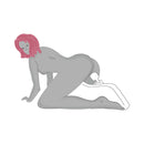 Liberator Wanda Toy Mount for Hitachi Magic Wand Merlot illustration showing hands-free pleasure positioning.