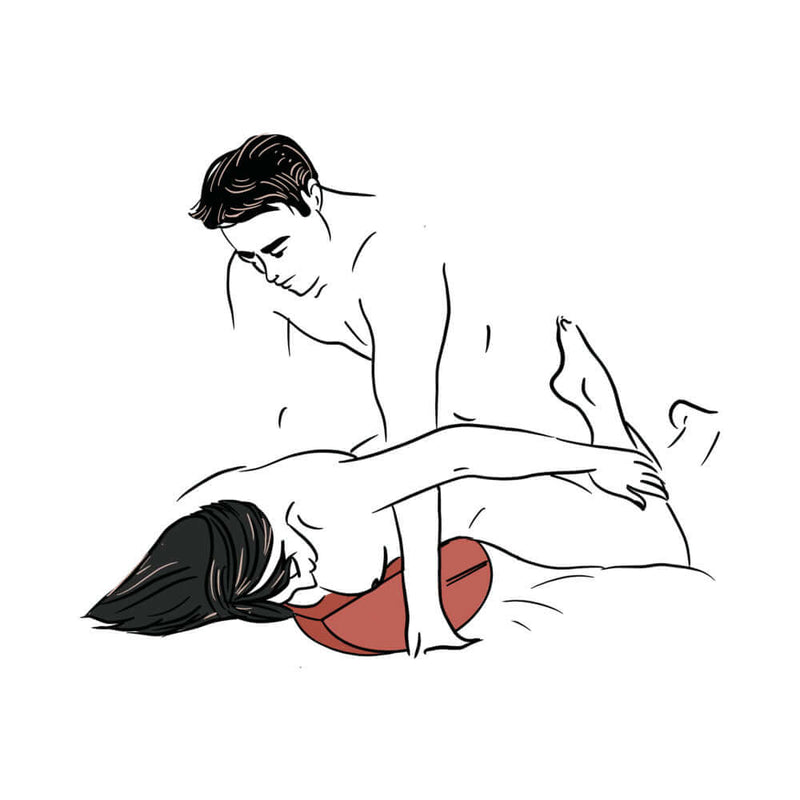 Couple using the Liberator Jaz Motion Sensual Positioning Pillow Black for enhanced intimacy and comfort.