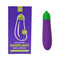 Emojibator Eggplant Vibrator USB in purple packaging with green top, body-safe sexual wellness toy.