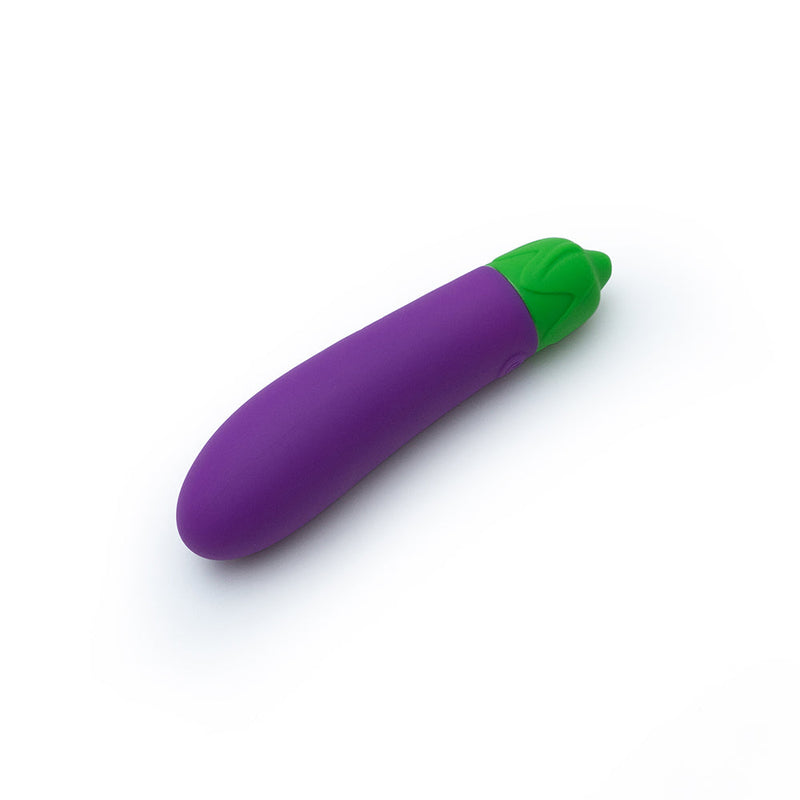 Emojibator Eggplant Vibrator USB in playful eggplant design for pleasure and fun.