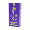 Emojibator Eggplant Vibrator USB packaging featuring a playful eggplant design in vibrant colors.
