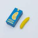 Emojibator Banana USB Rechargeable Vibrator Yellow in a playful packaging with a yellow banana-shaped design.