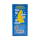 Emojibator Banana USB Rechargeable Vibrator Yellow packaging with features and design details.