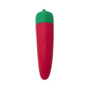 Emojibator Chili Pepper USB Vibrator in red with green cap, compact and waterproof design for pleasure.
