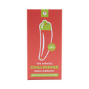Emojibator Chili Pepper USB Vibrator packaging featuring a chili pepper design and body-safe sexual wellness information.