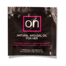 Sensuva On Arousal Oil Ampoule Packet designed for heightened sensitivity and arousal, discreet travel-friendly packaging.