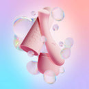 VUSH Shine G-Spot Vibrator surrounded by colorful bubbles on a gradient background.