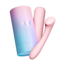 VUSH Shine G-Spot Vibrator next to its stylish casing, showcasing modern design and ergonomic shapes.