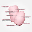 VUSH Plump Palm Squishy Vibrator features: compact design, deep vibrations, waterproof, magnetic USB charging, and silicone material.