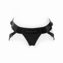 SpareParts Joque Underwear Harness Black Size A Nylon front view showcasing sleek design and adjustable straps.