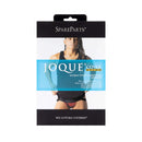 SpareParts Joque Underwear Harness Black Size A Nylon packaging showcasing double strap design and model wearing it.