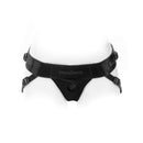 SpareParts Joque Underwear Harness Black Size B Nylon displayed on a mannequin in a sleek design.