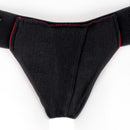 SpareParts Joque Underwear Harness Red Size A Nylon close-up view of the design in black fabric.
