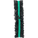 Popsi Lingerie Lace Leg Garter Black Green One Size with lace and ribbon detail, perfect for enhancing intimate apparel.
