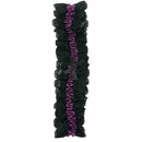 Popsi Lingerie Lace Leg Garter Black and Purple One Size featuring delicate lace and a playful bow detail