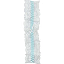 Popsi Lingerie Lace Garter White Aqua One Size featuring soft lace and a charming bow detail.