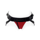 SpareParts Joque Underwear Harness Red Size B Nylon on display, showcasing its sleek design and adjustable straps.