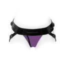 SpareParts Joque Cover Underwear Harness Purple Size A Nylon with black straps, front view.