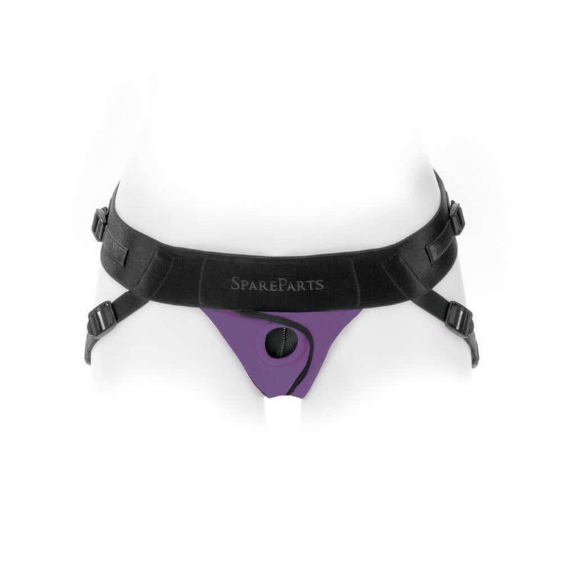SpareParts Joque Cover Underwear Harness Purple Size A Nylon with double straps and low-profile elastic O-ring.