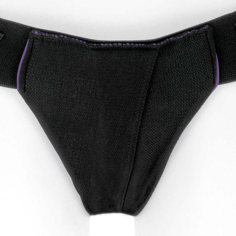 SpareParts Joque Cover Underwear Harness Purple Size A Nylon front view, featuring a sleek design and double-strap construction.